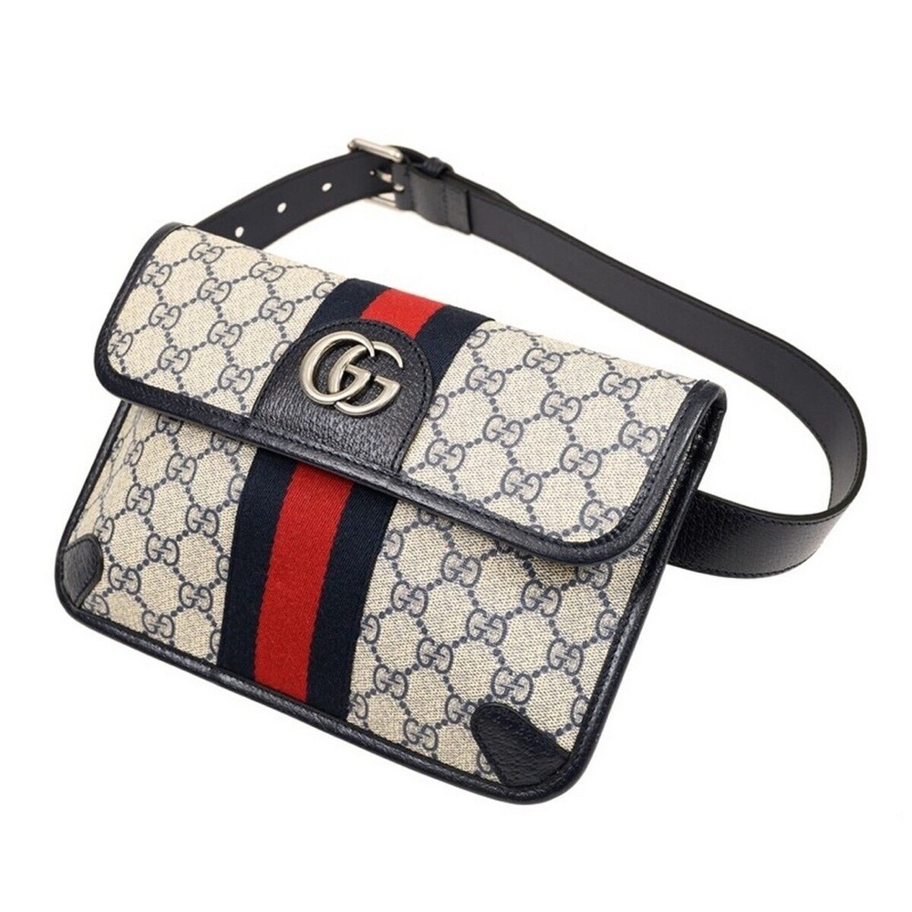 New GUCCI Ophidia GG Supreme Monogram Web Belt crossbody Bag 100/40 Bei… - Picture 2 of 13